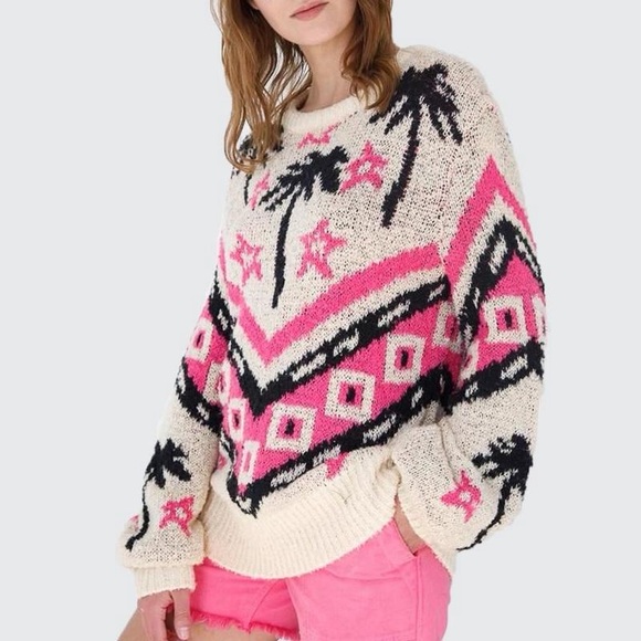 le superbe Sweaters - Le Superbe Bonfire Beach Palm Tree Sweater M